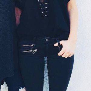 LF Carmar zipper skinny jeans